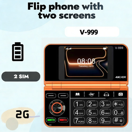 Cellulari pieghevoli 999 2g - pieghevoli, v-999